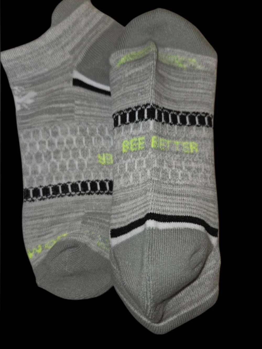 Bombas Medium Ankle Socks Gray Black 5 Pair BNWT Unisex Honeycomb Arch Sup